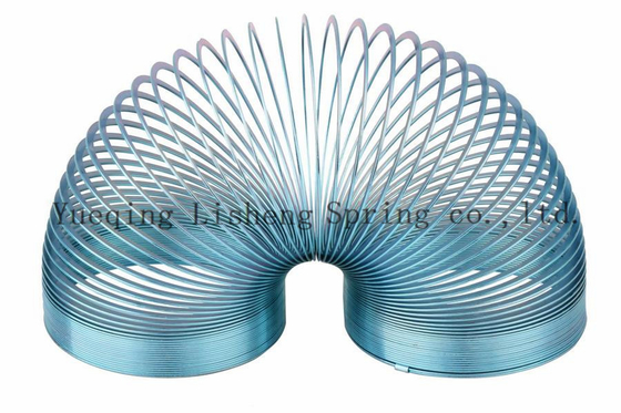 Blue Colored Metal Springy , Metal Coil Spring Toy Eco Friendly Material