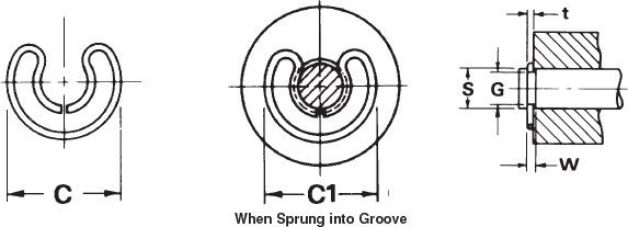 Internal Metric Rectangle Section Wire Snap Rings For Bearing Retention